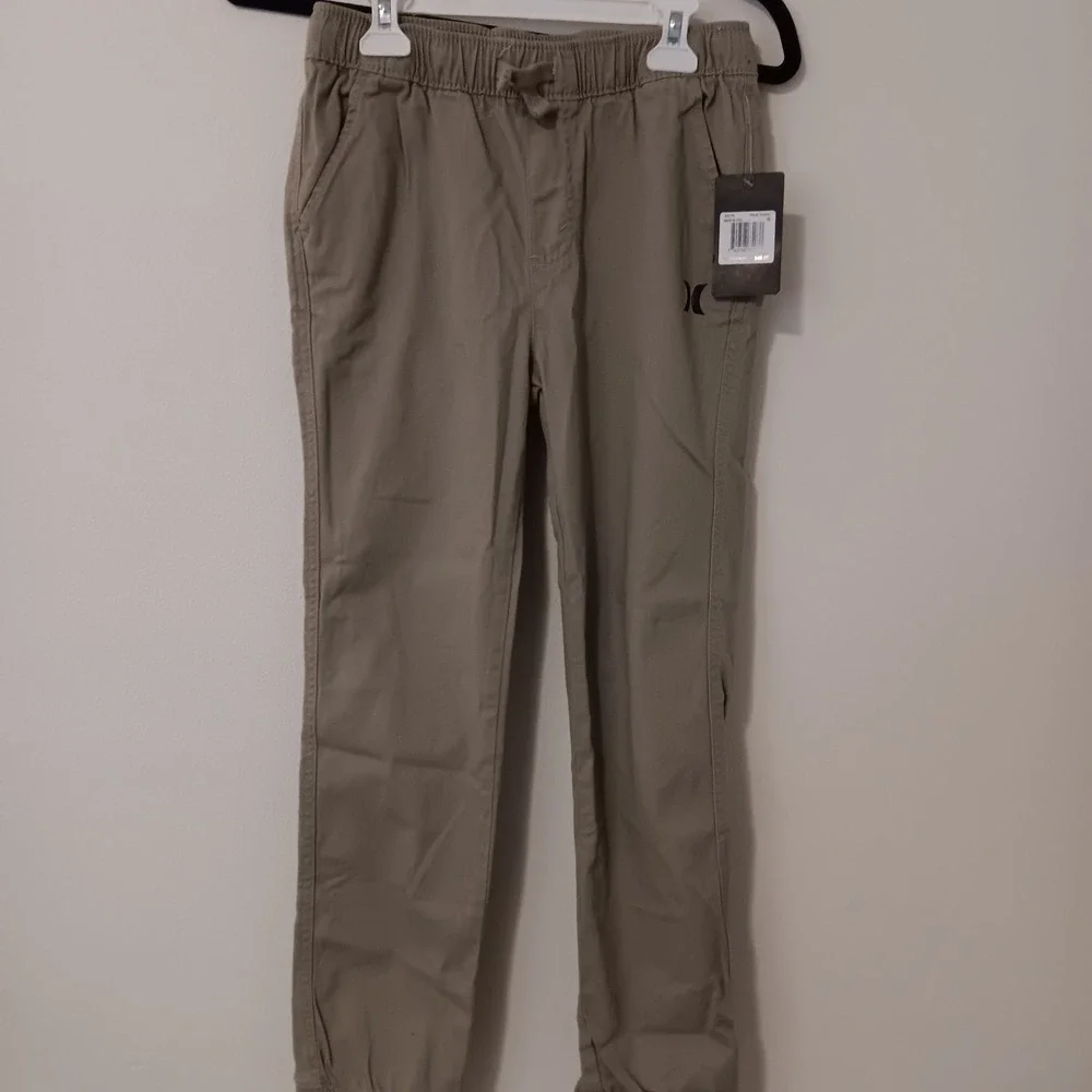 Hurley Boys Size M True Chino Pants NWT $40 Drawstring Waist Elastic Ankle